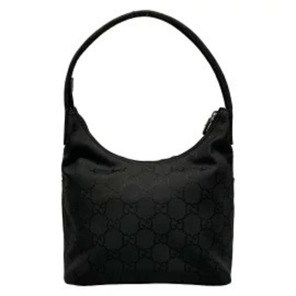 Gucci shoulder GG black leather bag Black